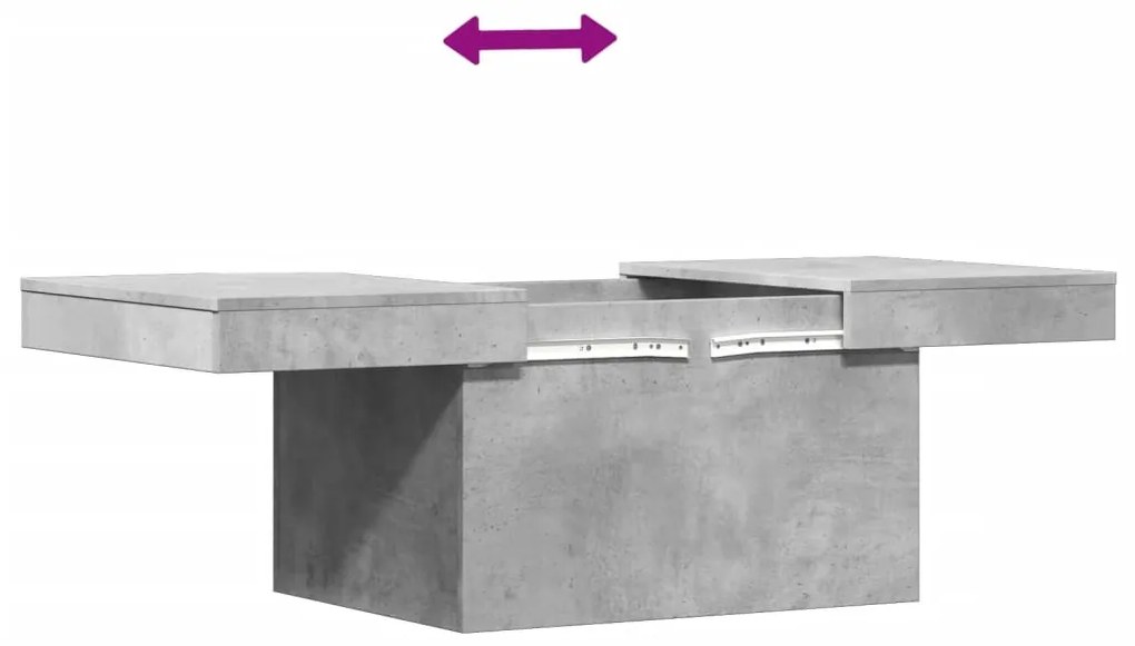 Mesa de centro 80x55x40 cm derivados de madeira cinza cimento