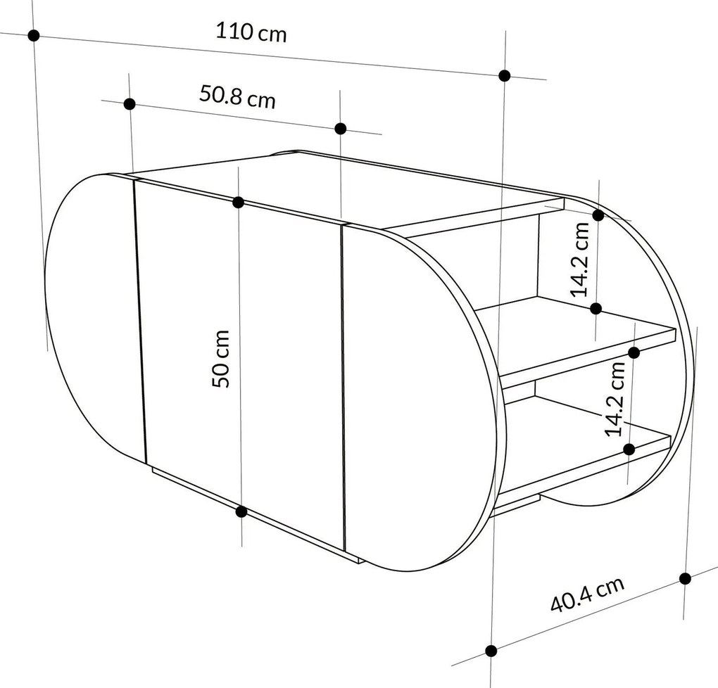 Cabide de Parede Berlin BA – Nogueira e Branco – 120x200x35 cm