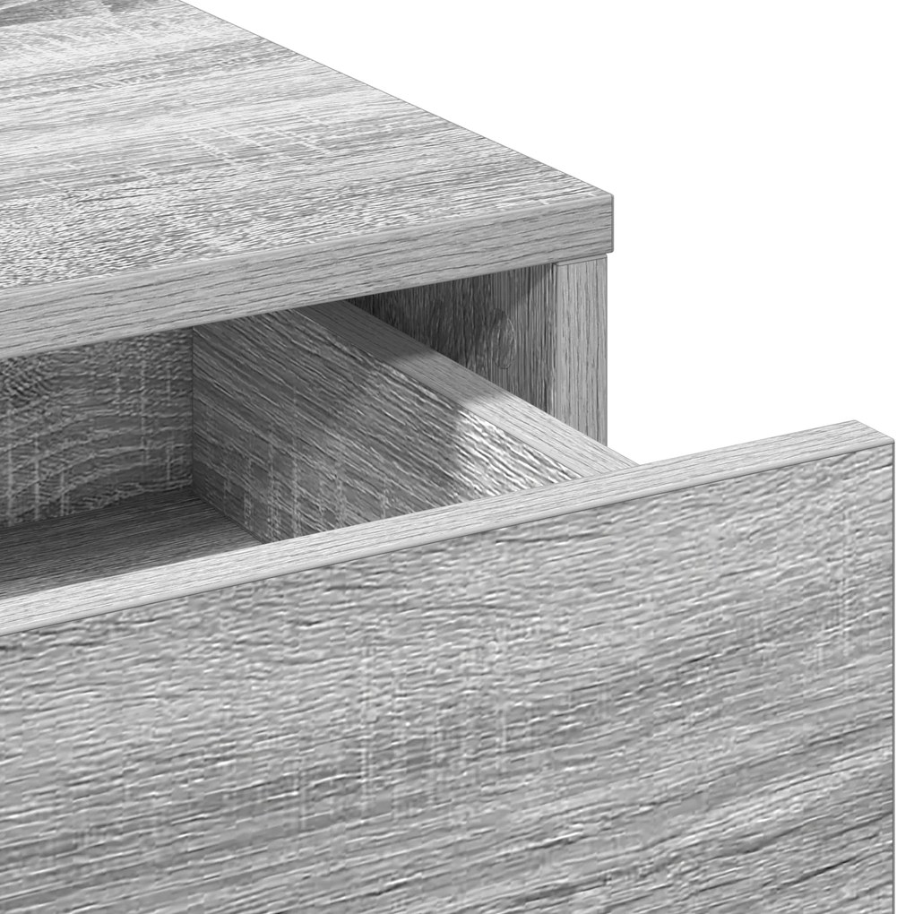 Mesa de Maquilhagem vidaXL com Gavetas Cinzento Sonoma 50x41x140 cm