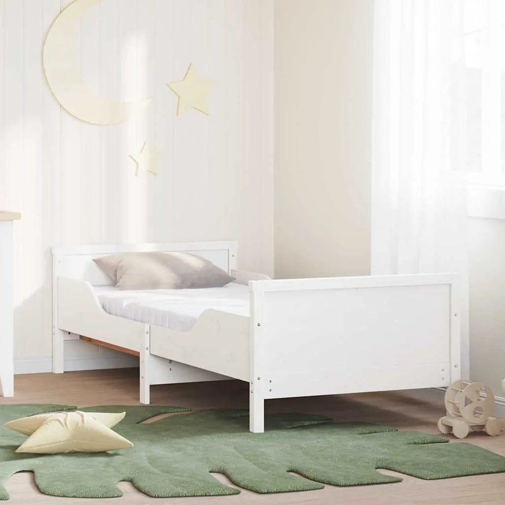 vidaXL Estrutura da Cama Branco 80 x 200 cm Madeira de Pinheiro Sólida