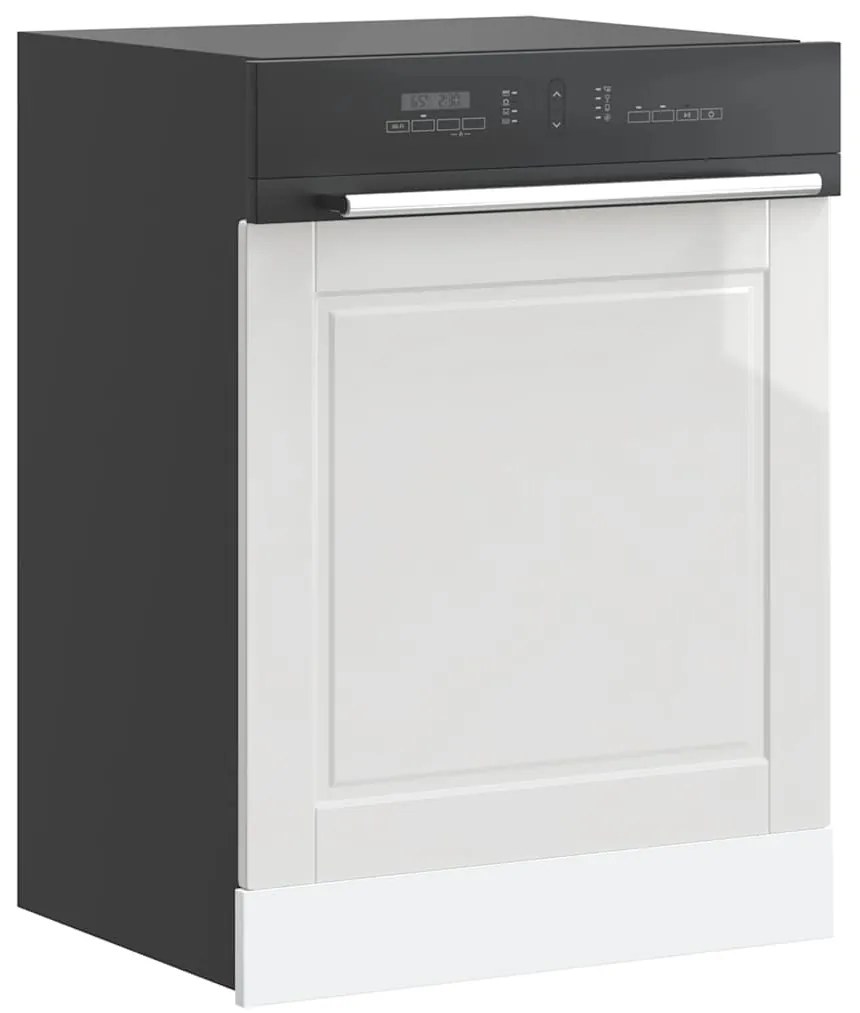 vidaXL Painel máquina lavar louça Porto branco alto brilho 60x1,5x67cm