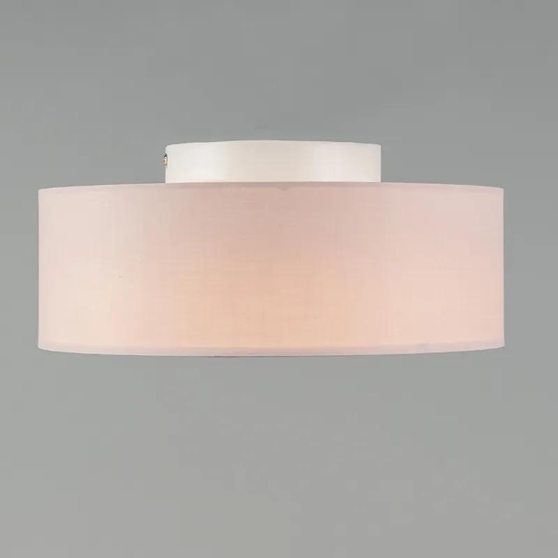 Candeeiro de tecto rosa 30 cm com LED - Drum LED Moderno