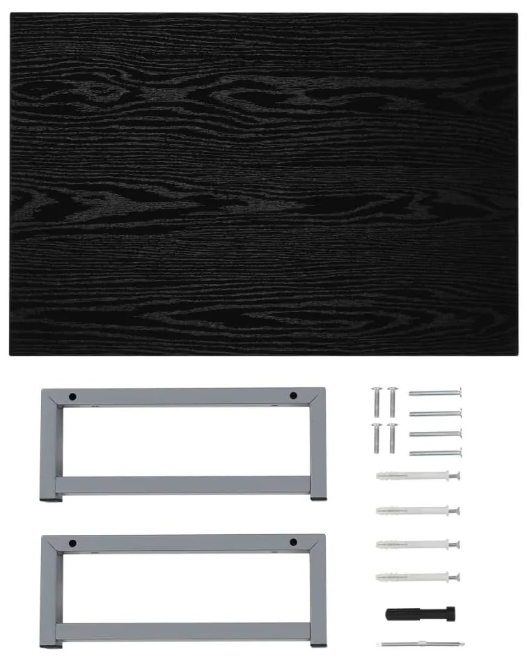 Conjunto de móveis de casa banho 2 peças cerâmica preto