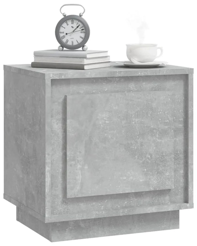 Mesas cabeceira 2pcs 44x35x45cm derivados madeira cinza cimento