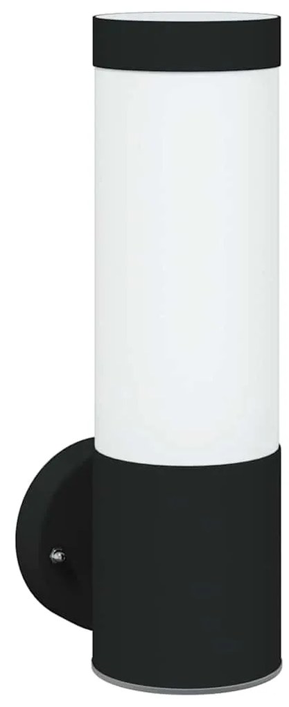 Luminária de Parede Externa vidaXL Preta em Aço Inoxidável IP44