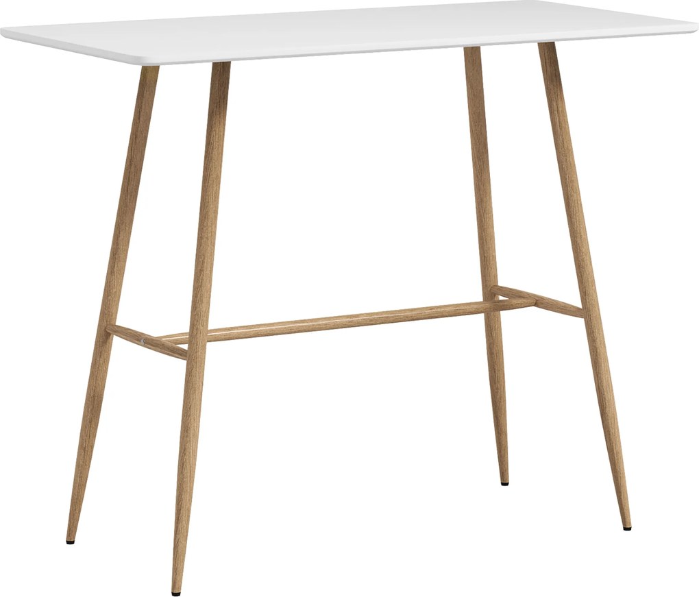 HOMCOM Mesa de Bar Retangular 4 Pessoas 120x60x98 cm Branco | Aosom Portugal
