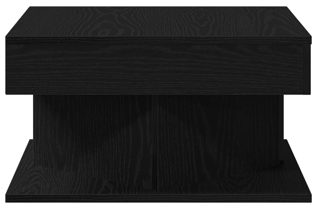 Mesa de Café vidaXL Preta Carvalho 57x57x30 cm Madeira de Engenharia