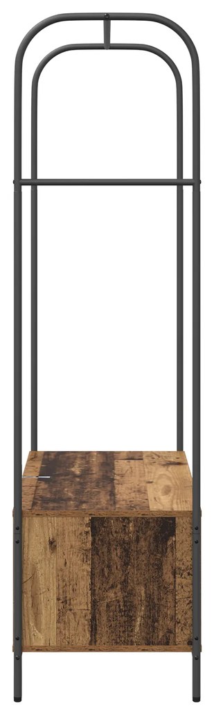 Cabide com Prateleiras Madeira Antiga 100x44x160 cm