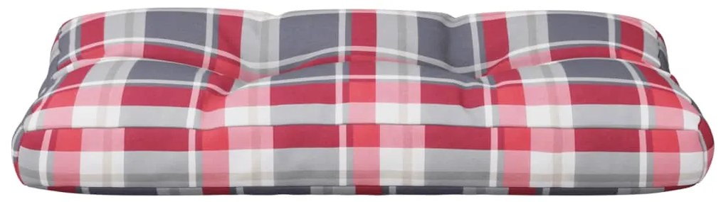 Almofadão p/ sofá de paletes 80x40x12 cm tecido xadrez vermelho