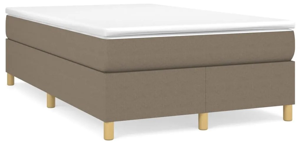 vidaXL Cama boxspring c/ colchão 120x190cm tecido castanho-acinzentado