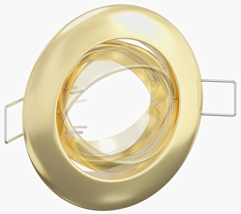 Luminárias Embutidas 24 pcs Redondas GU10 Dourado Ø90 mm Aço