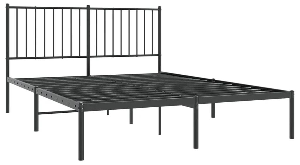 Estrutura de cama com cabeceira 140x190 cm metal preto