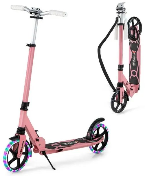 Patinete dobrável de alumínio com rodas de LED para adultos e crianças - verde