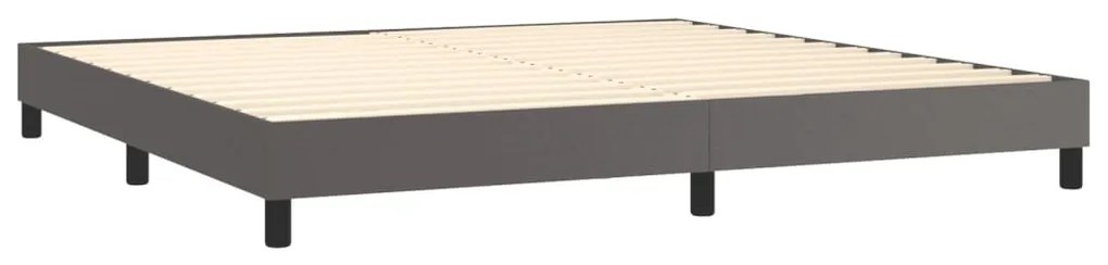 Estrutura de cama 200x200cm couro artificial cinzento