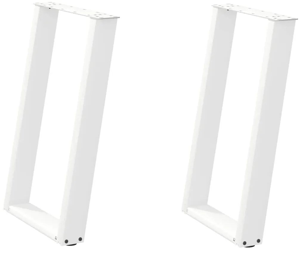Pés para mesa de jantar em formato de U, 2 peças, branco, 60x(72-73) c