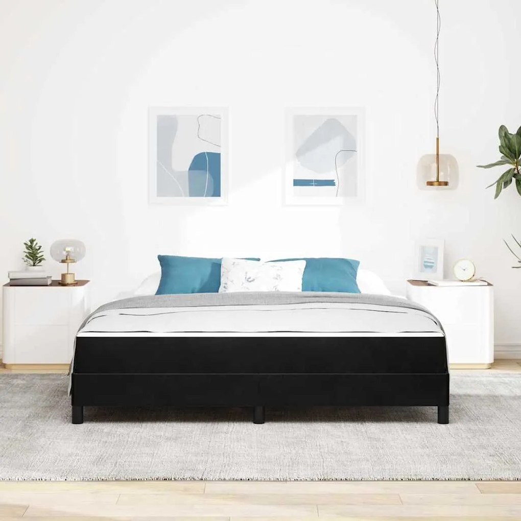 Cama box spring com colchão Preto 180 x 200 cm Veludo
