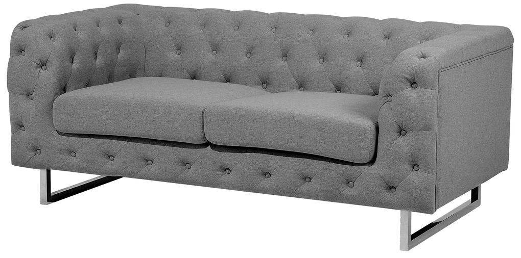 Sofá de 2 lugares em tecido cinzento claro VISSLAND Beliani