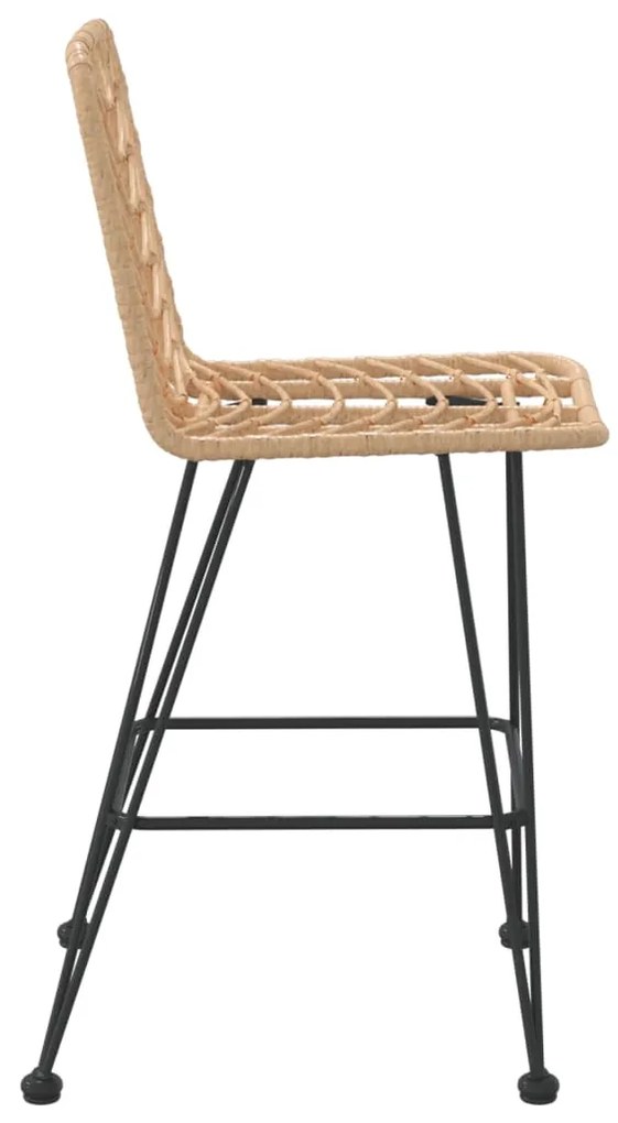 Bancos de bar 2 pcs 45x56x103,5 cm vime PE e aço