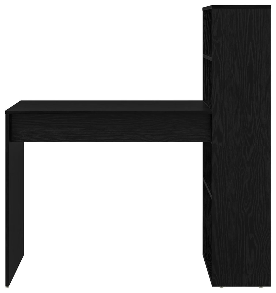 Secretária com Armazenagem Carvalho Preto 113x54x120 cm Madeira Deriva