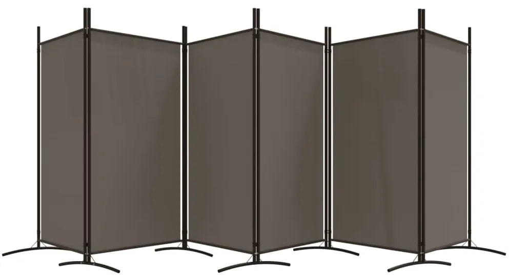 Divisória de quarto com 6 painéis 520x180 cm tecido antracite