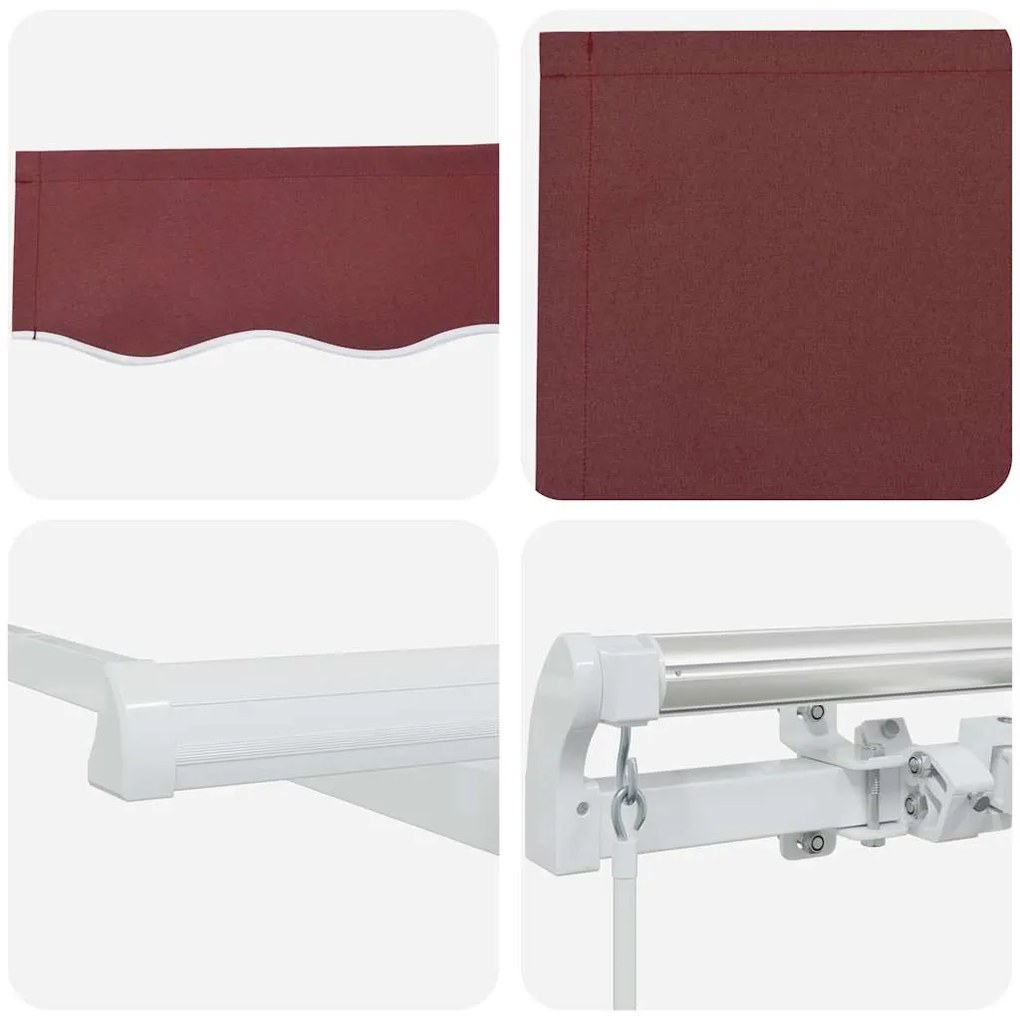 Toldo retrátil manual 300x250 cm bordô