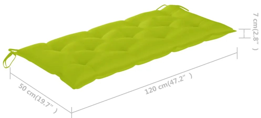 Banco de jardim dobrável com almofadão 118 cm bambu