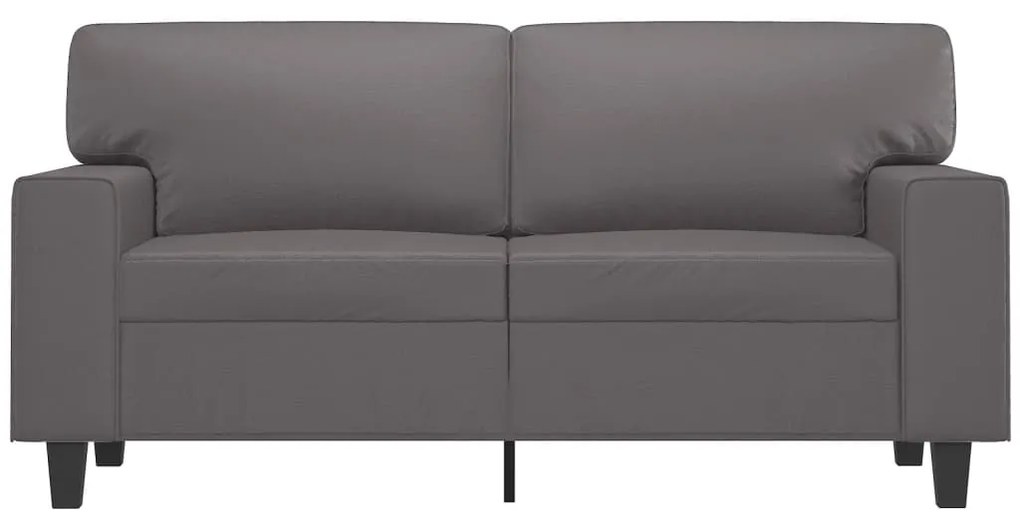 Sofá de 2 lugares 120 cm couro artificial cinza