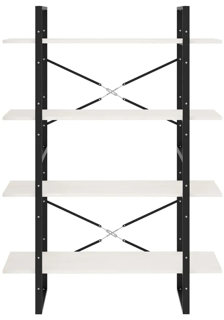 Estante com 4 prateleiras 100x30x140 cm pinho maciço branco