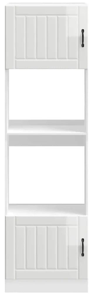 Armários forno 2pcs Kalmar derivados madeira branco brilhante