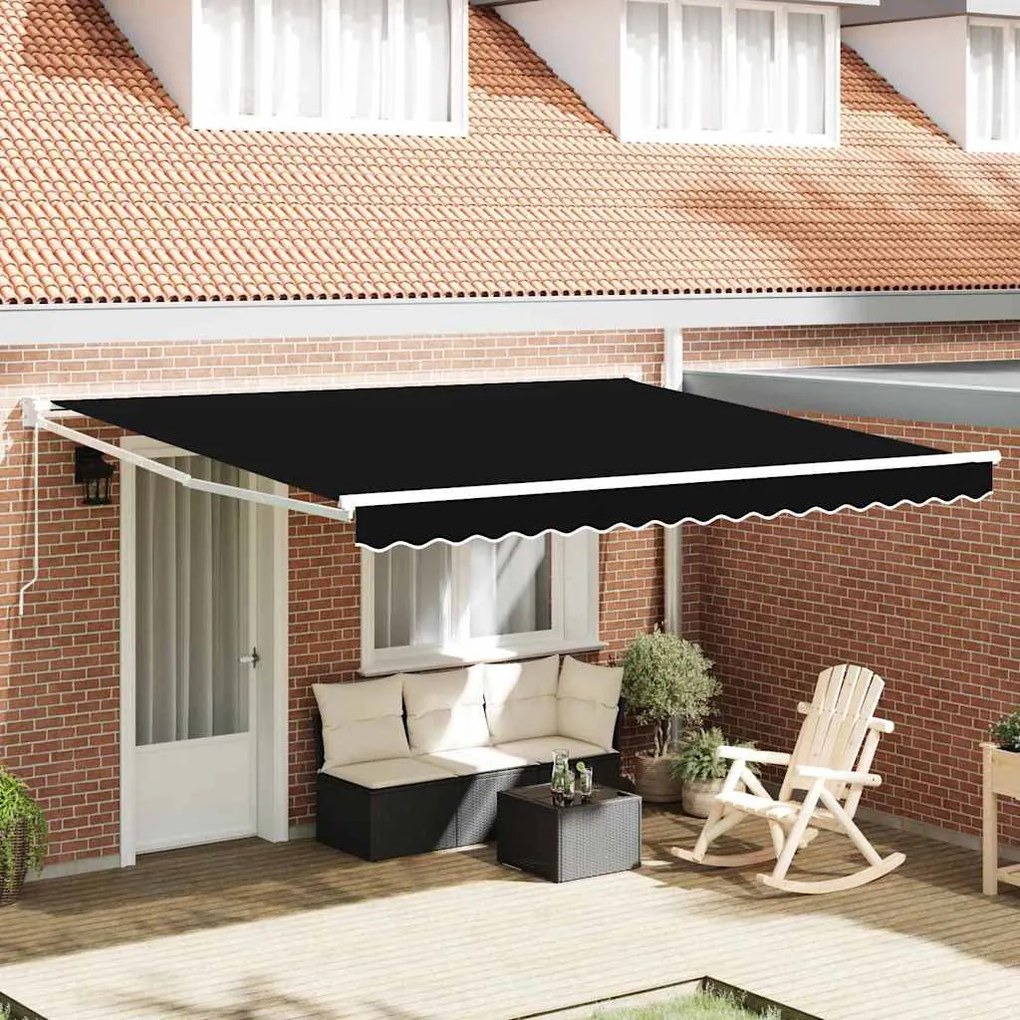 vidaXL Toldos Manuais Retráteis Pretos da 400x300 cm