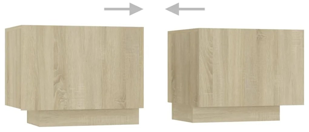Móvel de TV com luzes LED 200x35x40 cm carvalho sonoma