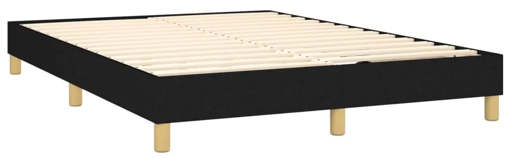 Estrutura de cama sem colchão 140x190 cm tecido preto