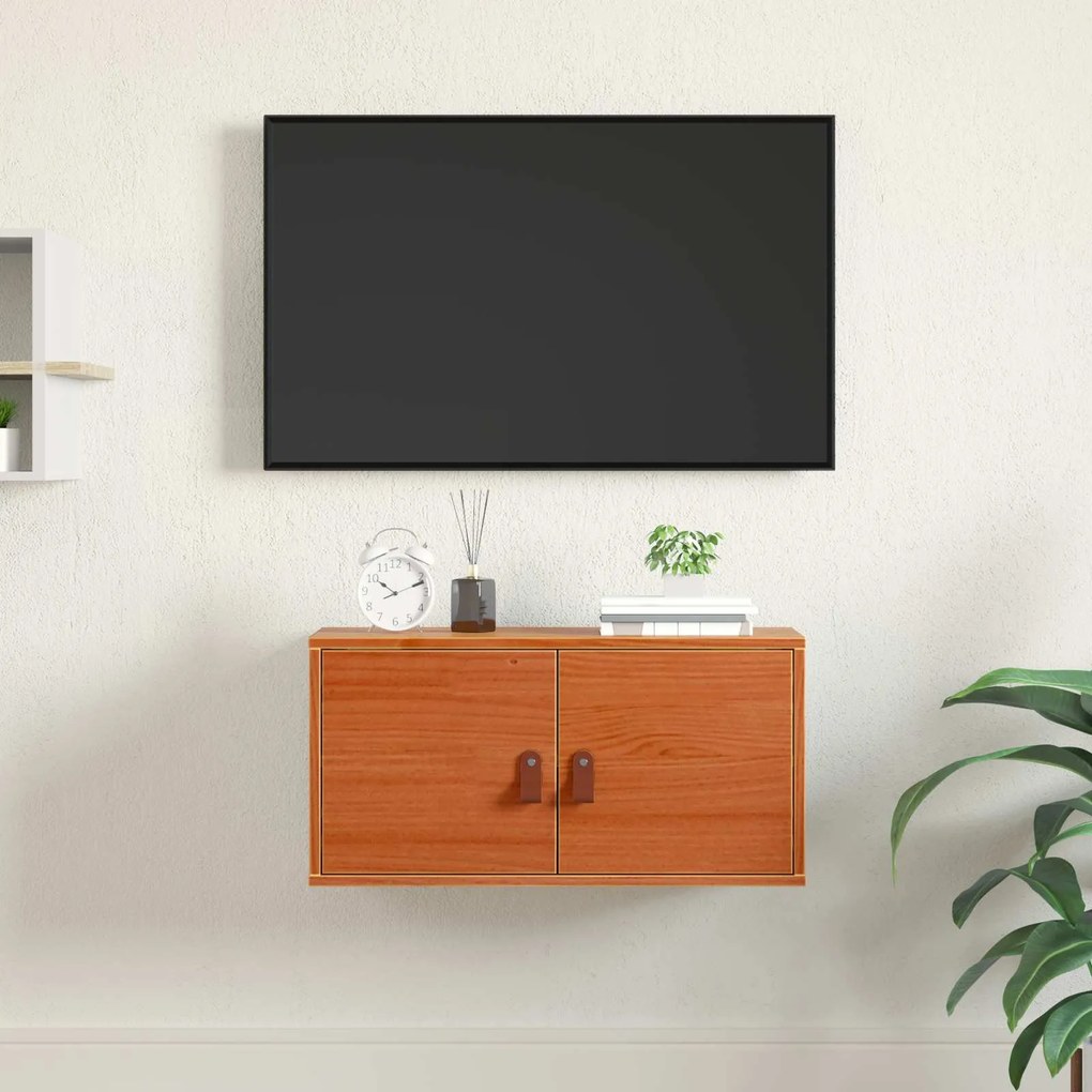 vidaXL Armário de Parede com prateleira Marrom Cera 60 x 30 x 30 cm