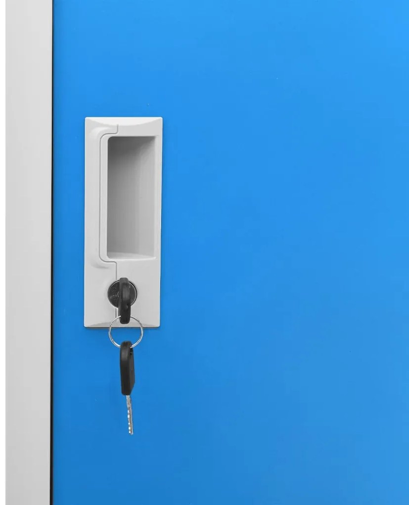 Cacifo 90x45x92,5 cm aço cinzento-claro e azul