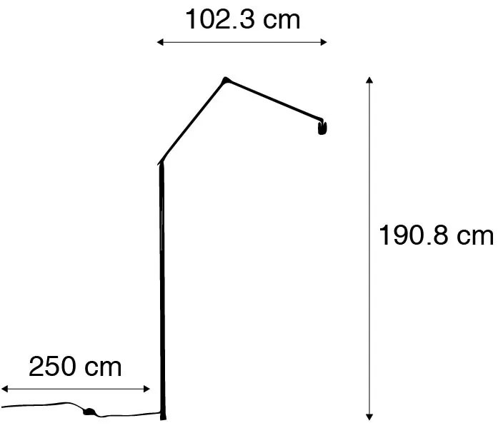 Candeeiro de pé braço em aço - Editor Moderno