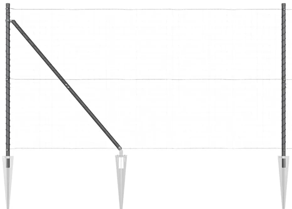 Postes de Cerca com Ponta - 26 peças Ø32 mm 140 cm em Aço Galvanizado