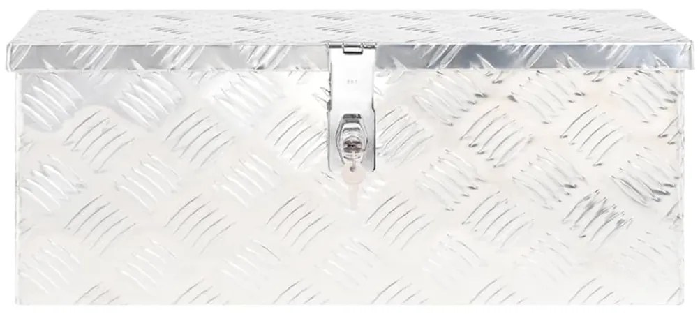 Caixa de arrumação 60x23,5x23 cm alumínio prateado