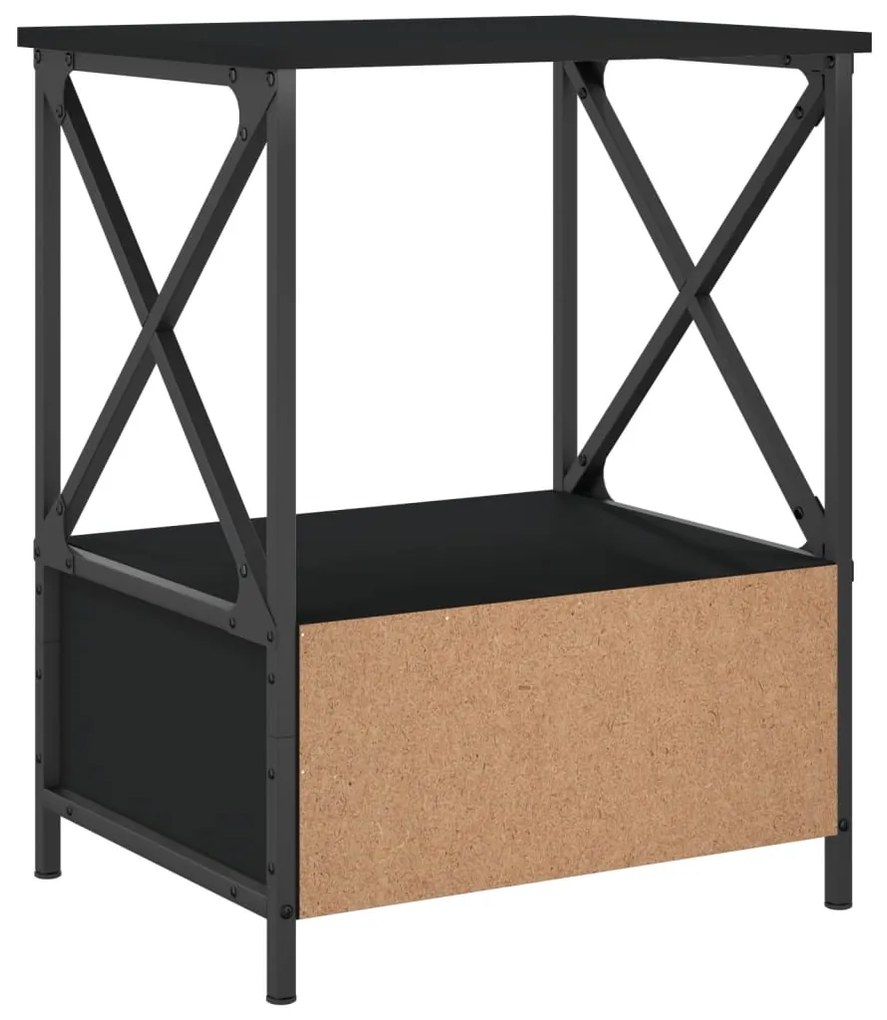 Mesas de cabeceira 2 pcs 50x41x65 cm derivados de madeira preto