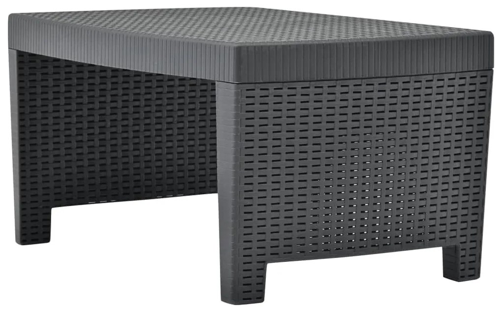 Conjunto lounge para jardim 3 pcs plástico antracite