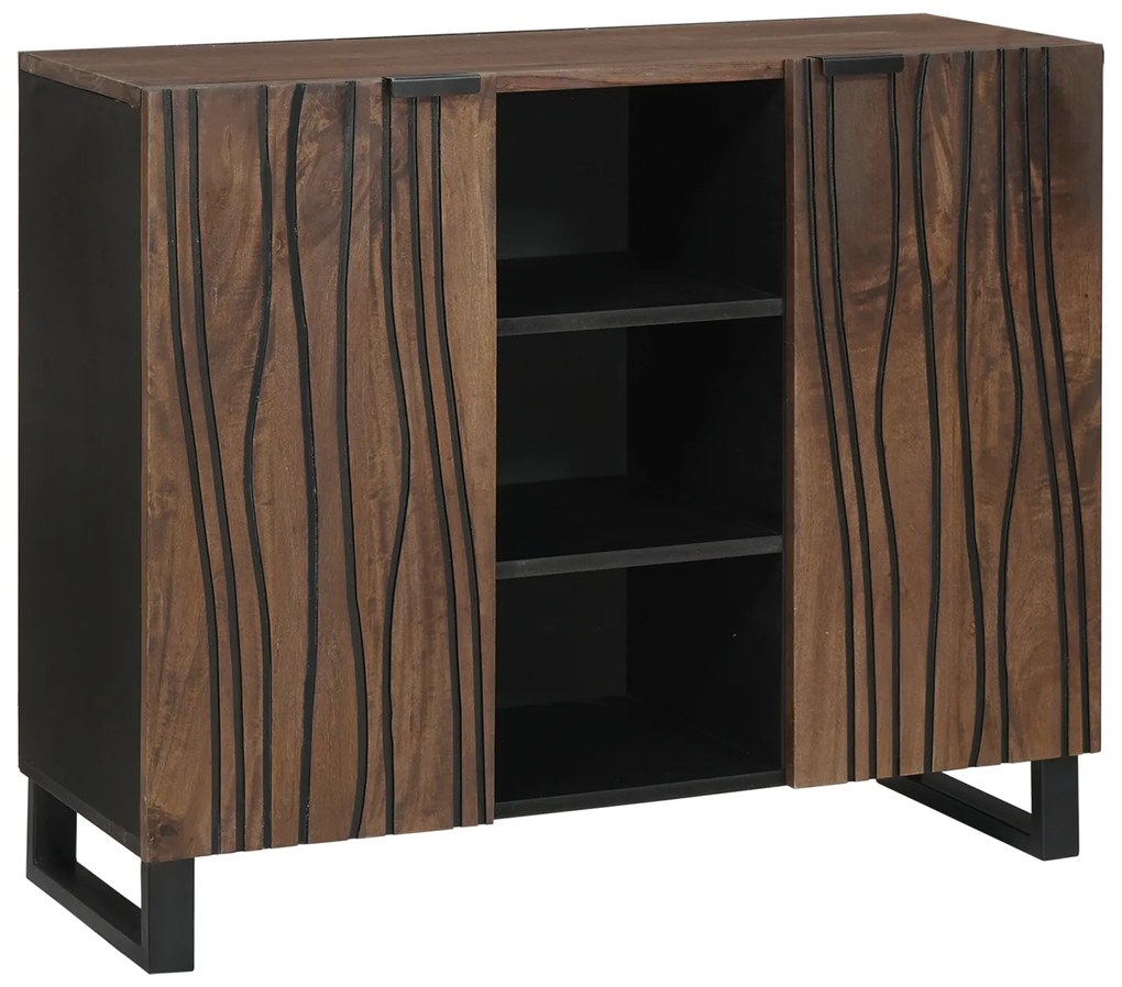 vidaXL Estante de Madeira de Mangueira 90x33.5x75 cm