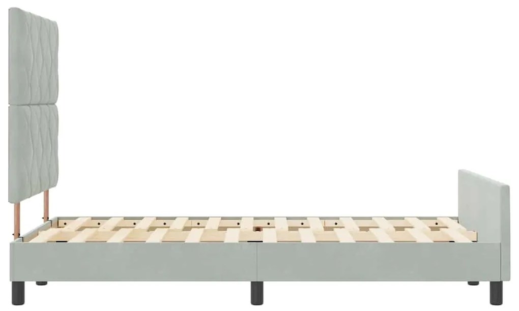 Estrutura de Cama vidaXL Cinza Claro 120x200 cm Veludo