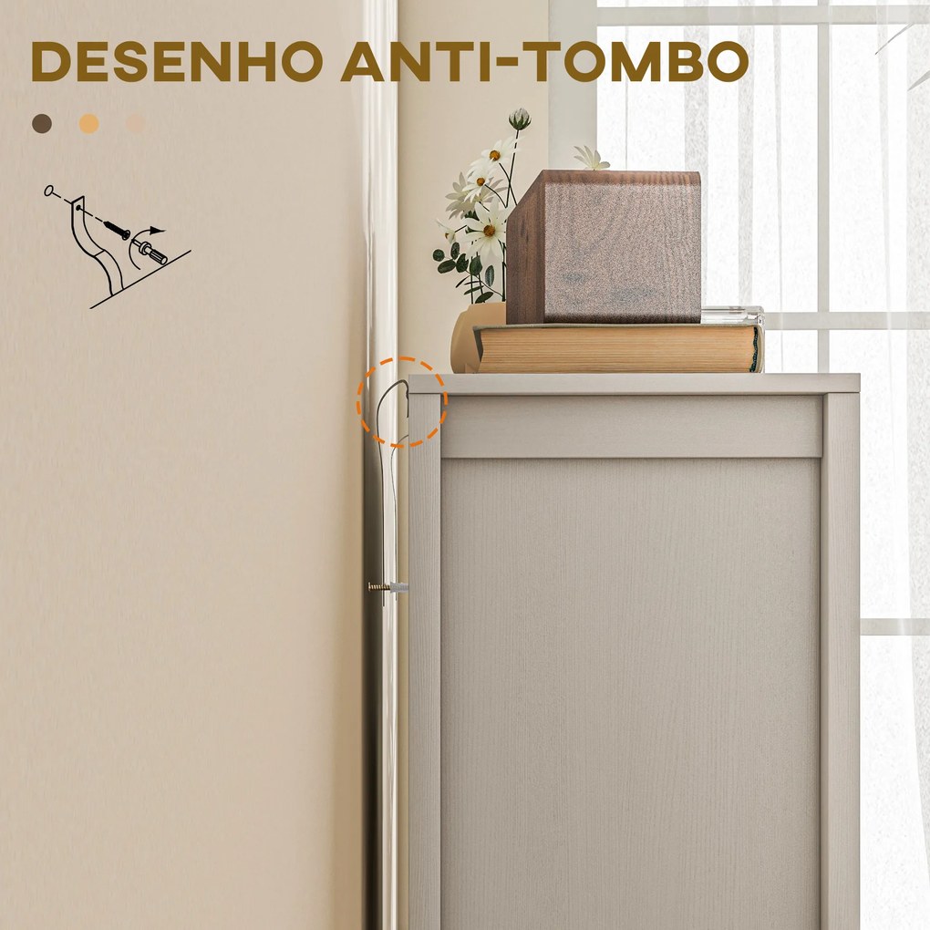 Aparador para Sala de Estar Moderno Móvel Sala de Estar com Prateleira Ajustável Aparador Cozinha 80x35x85 cm Branco