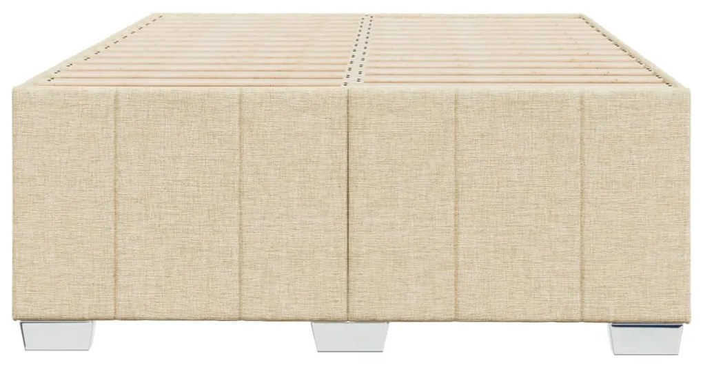 Estrutura de cama sem colchão 120x190 cm tecido creme