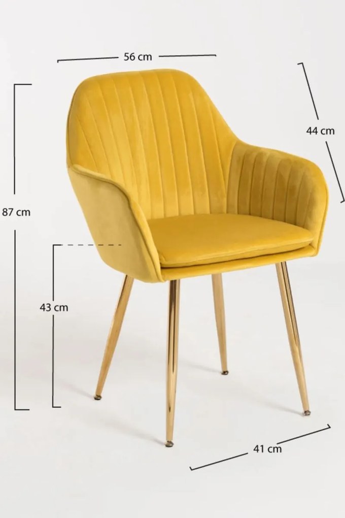 Pack 4 Cadeiras Chic Golden - Amarelo
