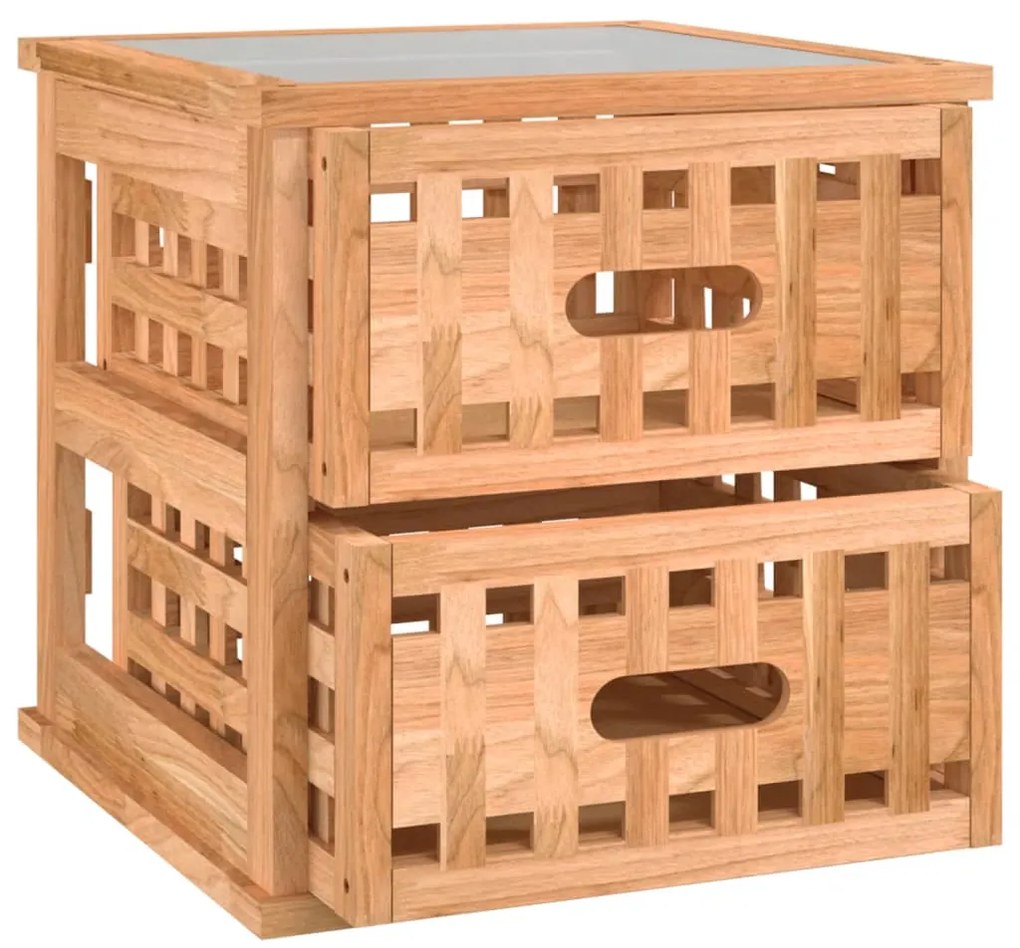 Mesa de cabeceira 34x34x34 cm madeira de nogueira maciça