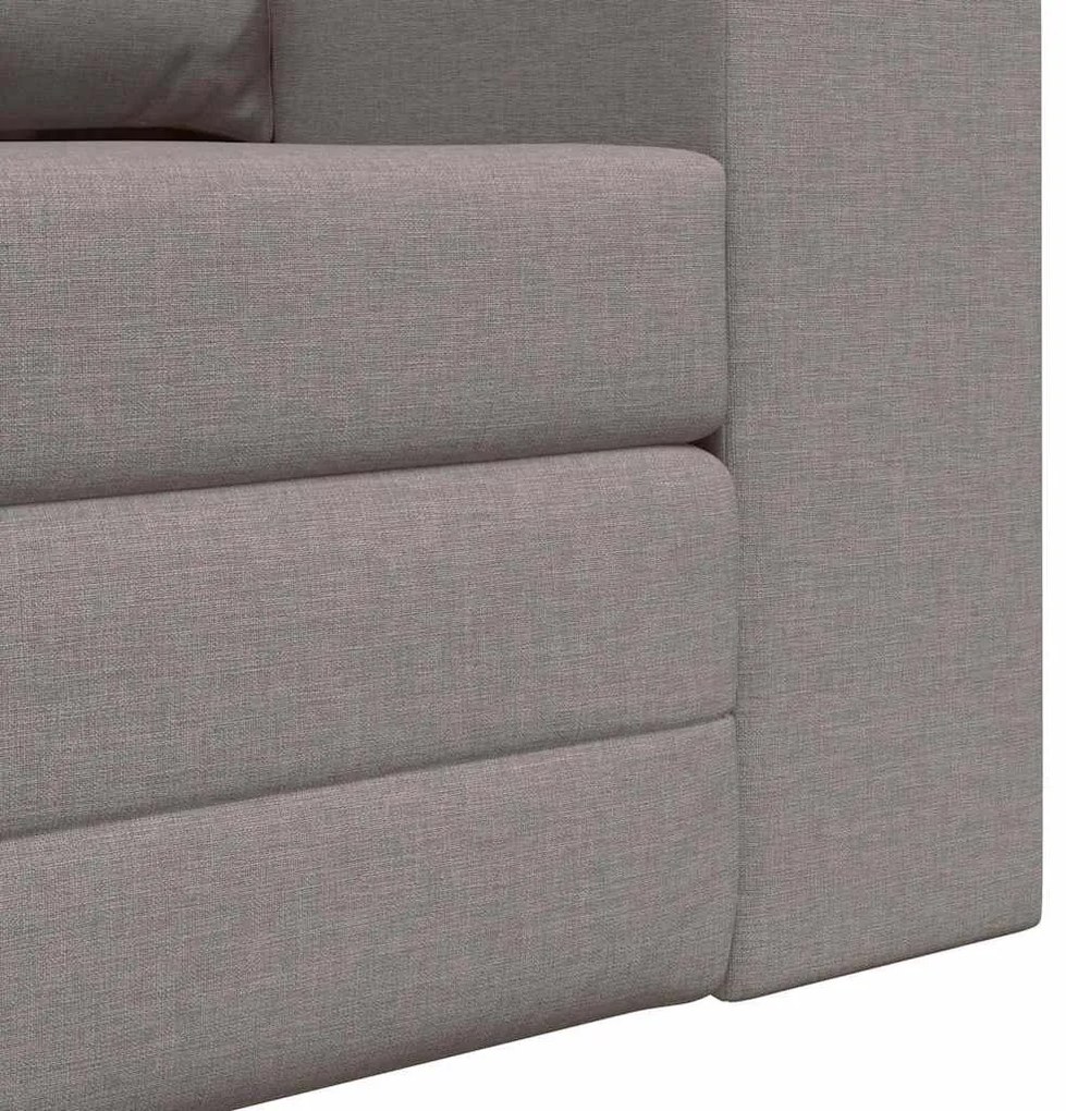 Sofá Cama de Chão 2-em-1 Taupe 148x71x83 cm Tecido