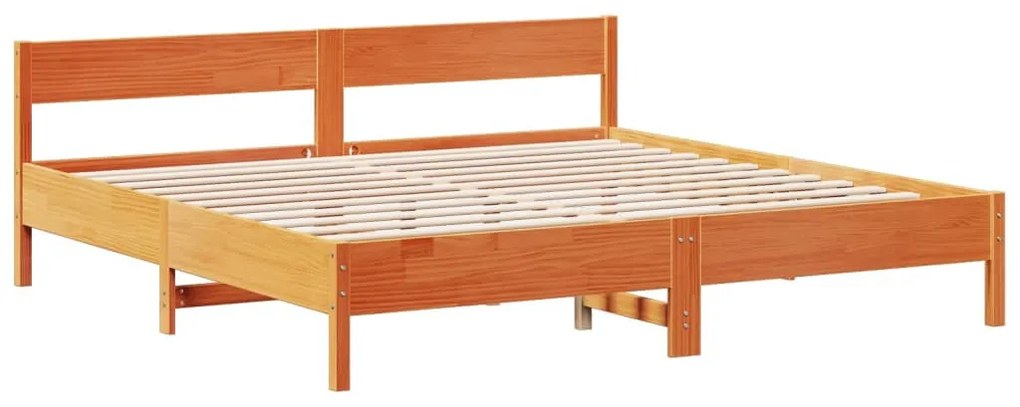 Cama com estante sem colchão 200x200 cm pinho maciço
