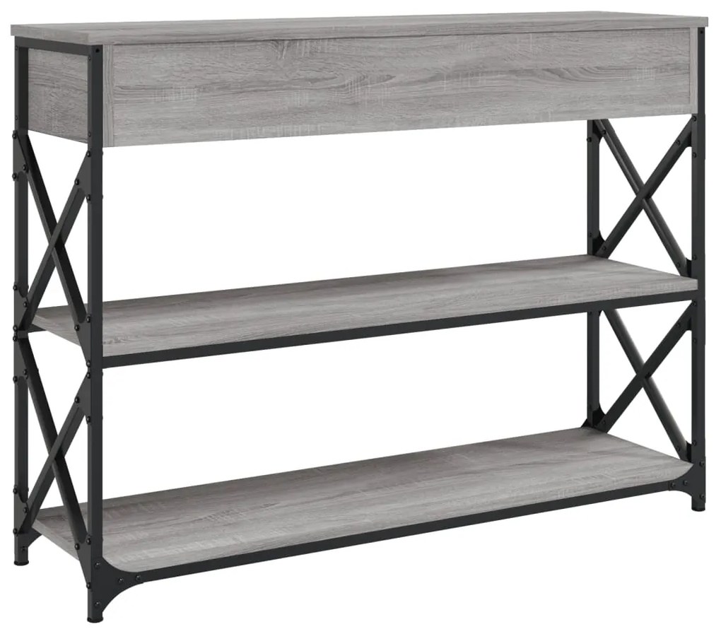 Mesa consola 100x28x75 cm derivados de madeira cinzento sonoma