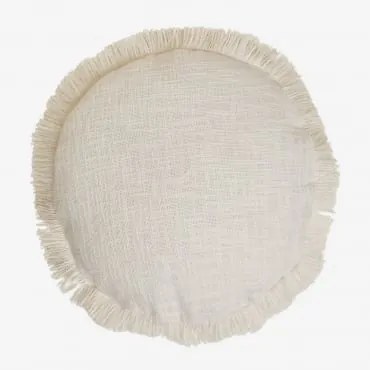 Almofada Redonda Ø40 Cm Em Algodão Soncey Gardénia Branco - Sklum