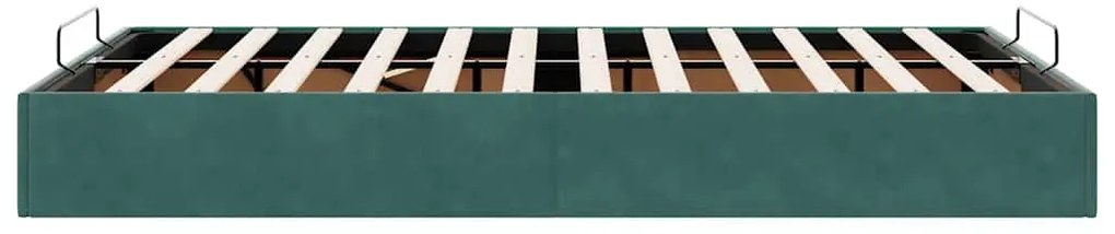 Ottoman Bed Frame Sem Colchão Verde Escuro 120x190 cm Veludo